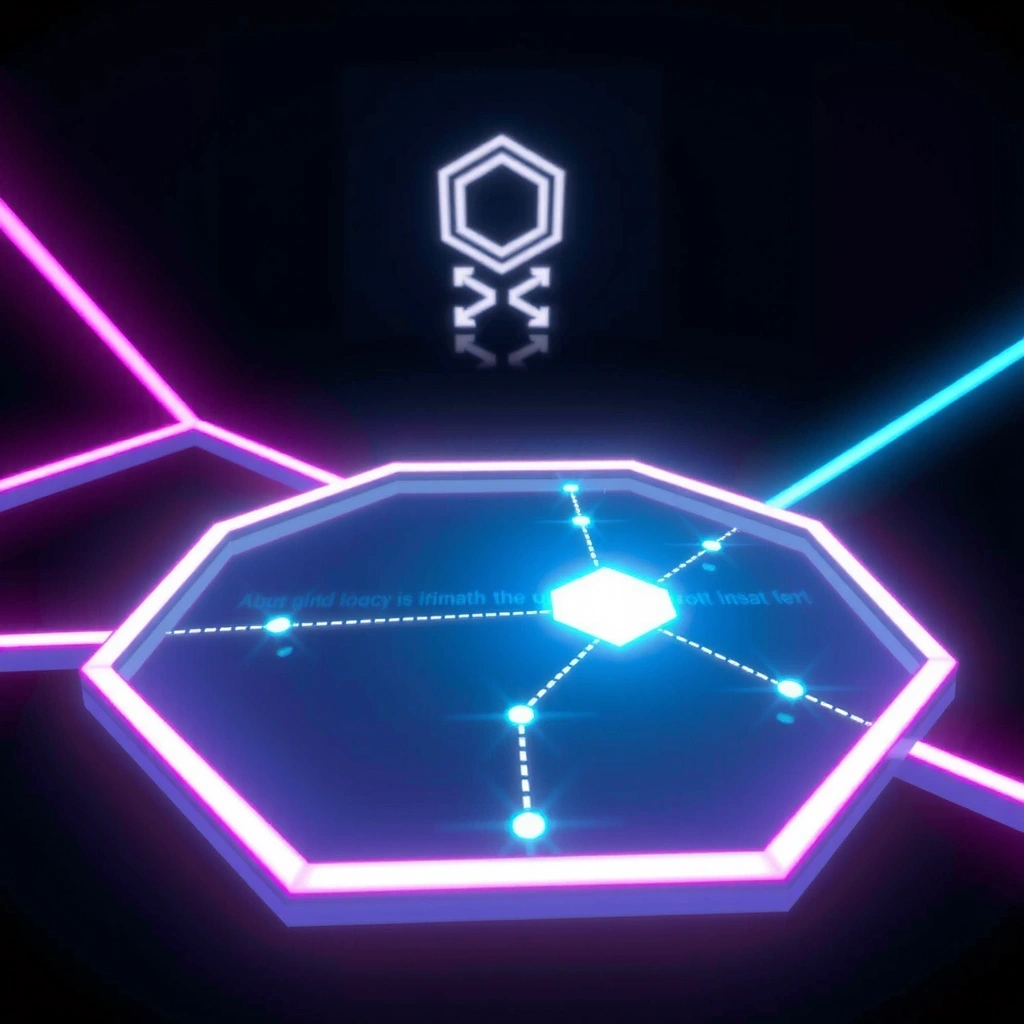 Holographic grid interface close-up